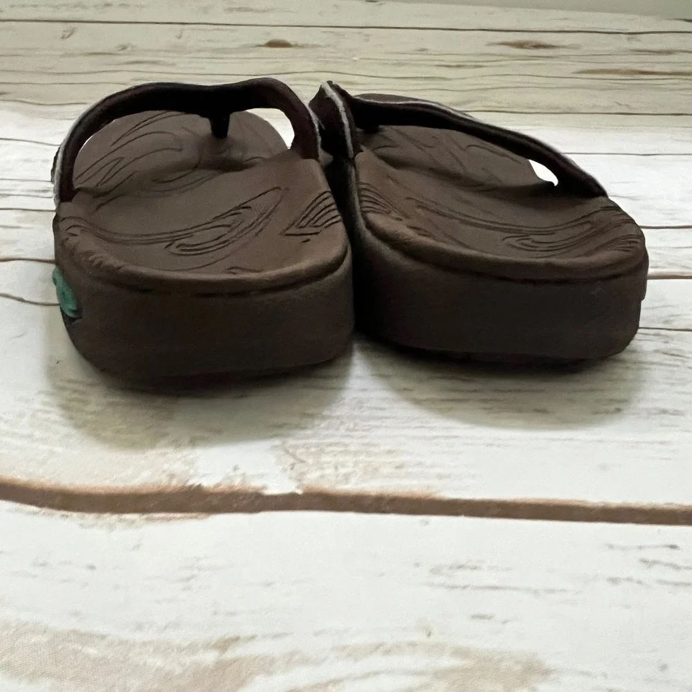 SOLE Flip Flop Sandals Brown Orthopedic Contoured‎ Footbed W5